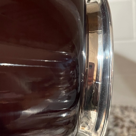 Mid Century Modern Mahogany Bowl Set, Vintage Salad Serving Bowl Pewter Accents - Picture 4 of 6